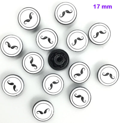 Black & White Designer Circular Metal Button