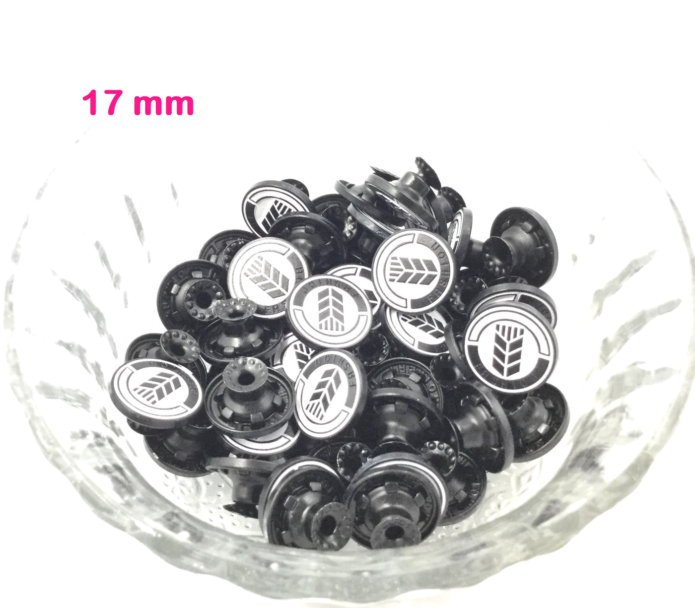 Black & White Designer Circular Metal Button