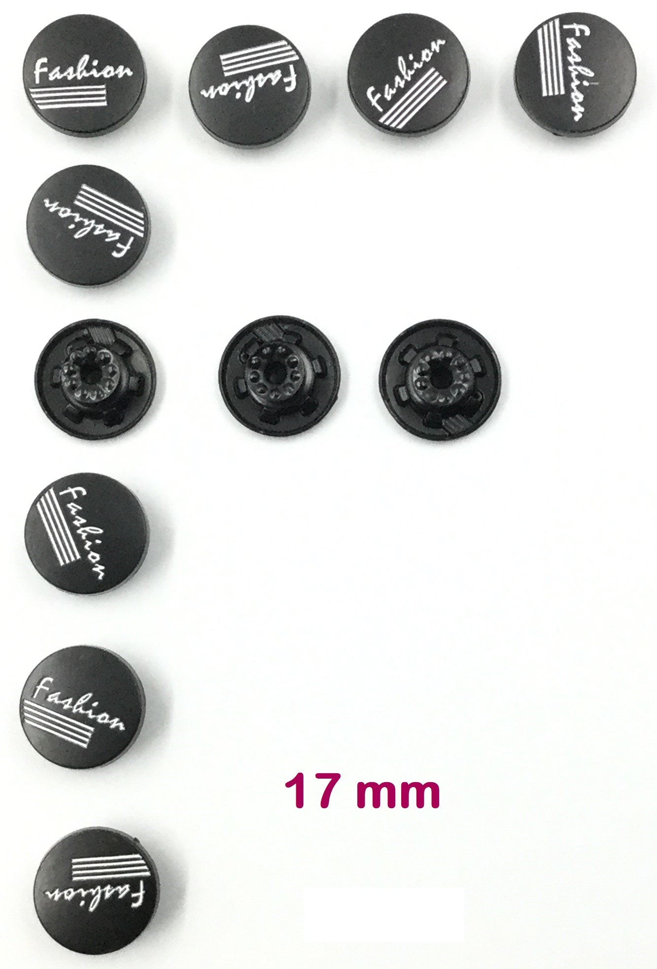 Black Designer Circular Metal Button