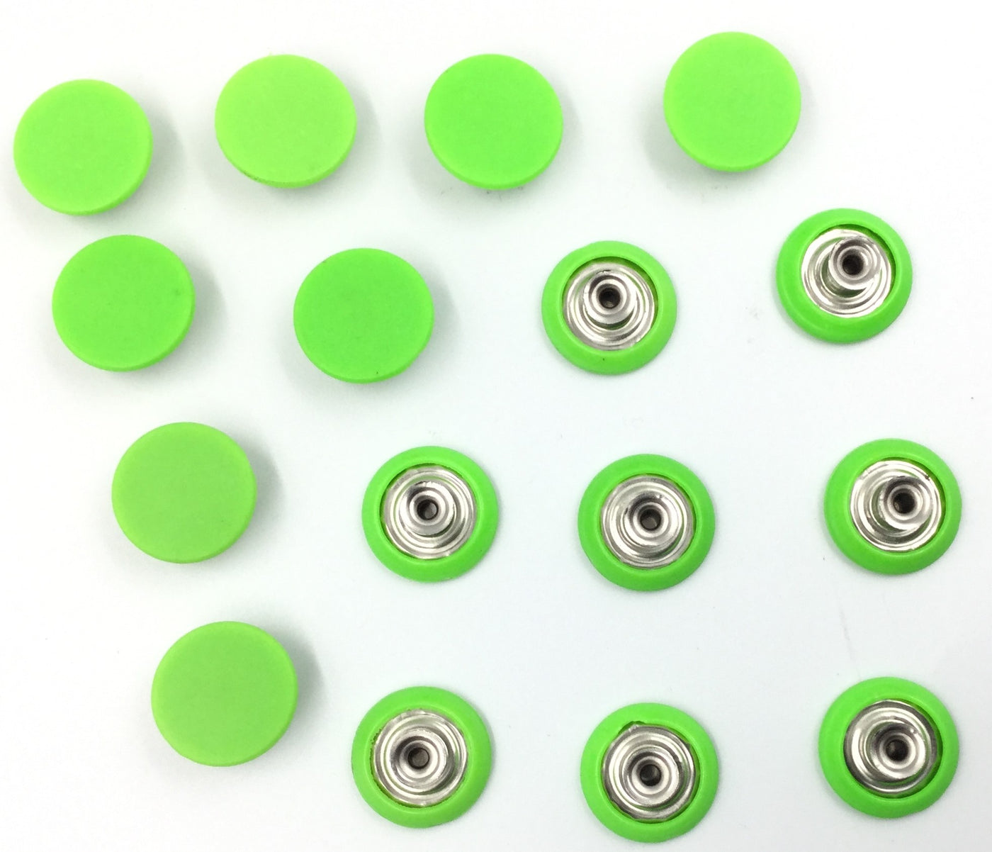 Neon Green Circular Metal Button