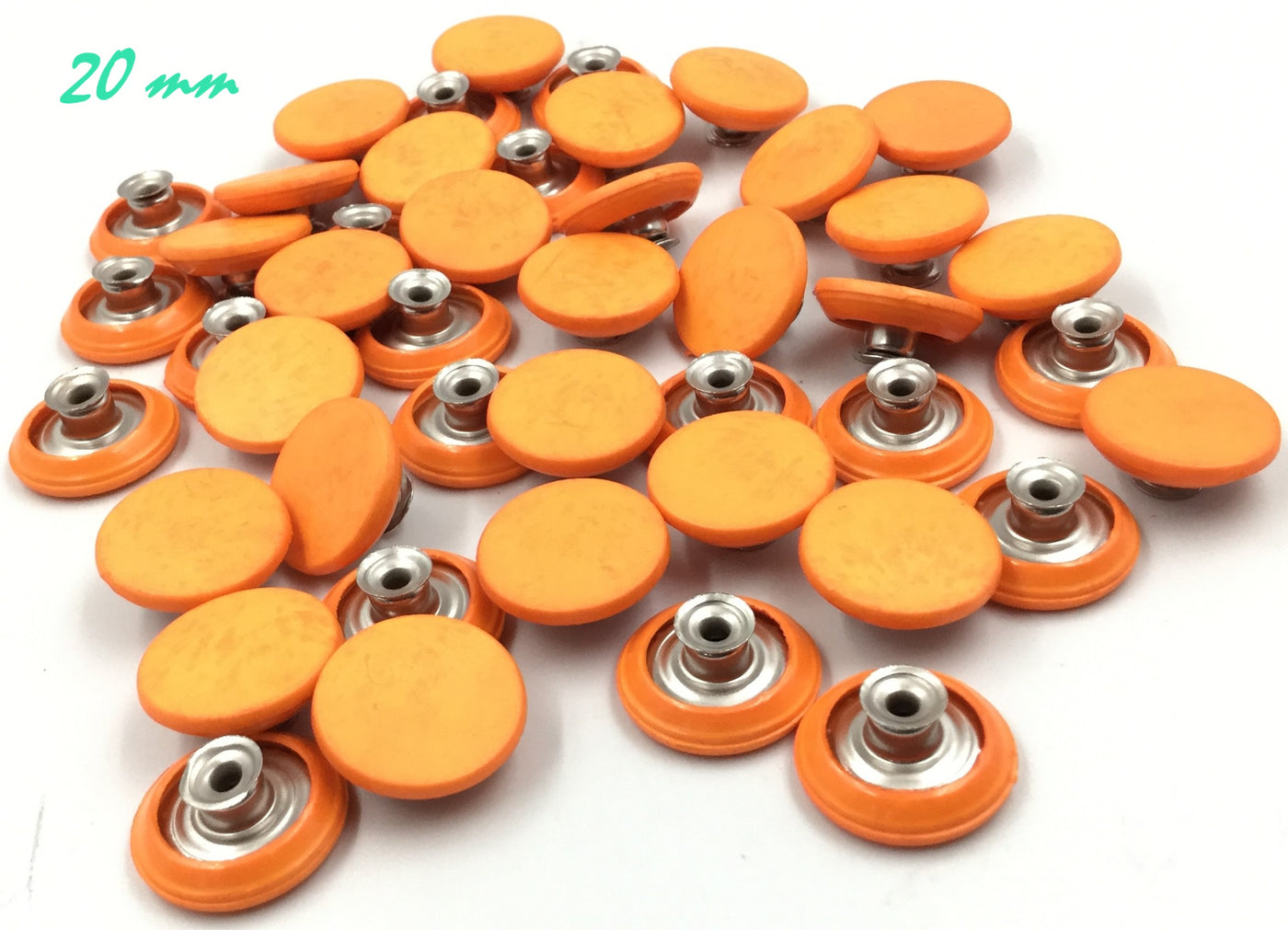 Orange Circular Metal Button