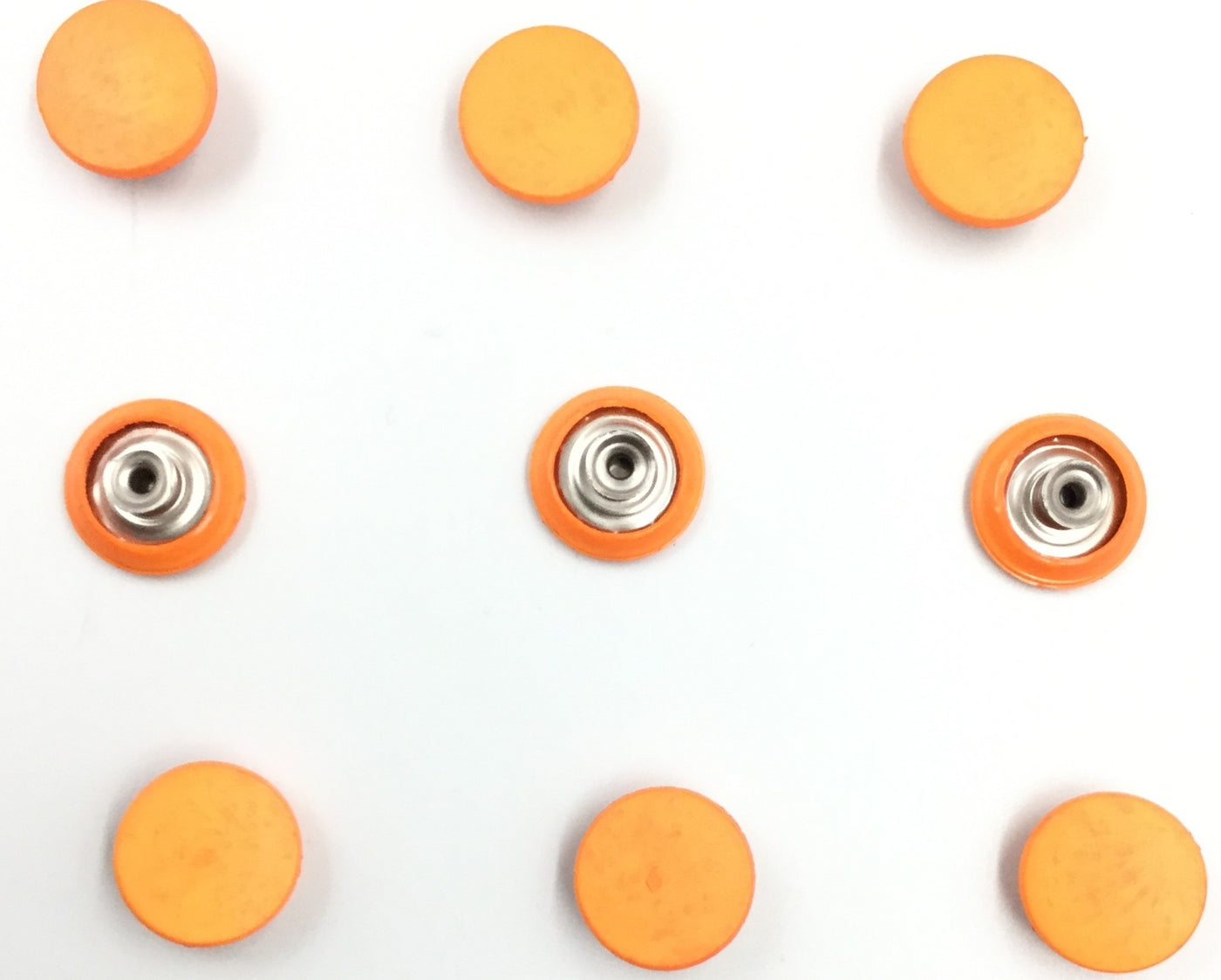 Orange Circular Metal Button