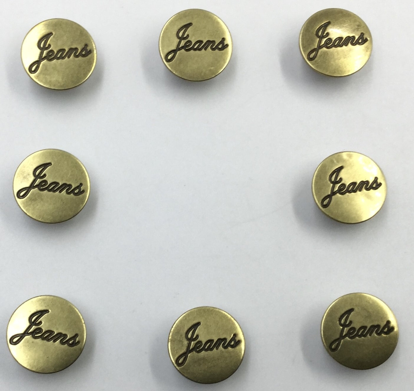 Golden Circular Jeans Buttons