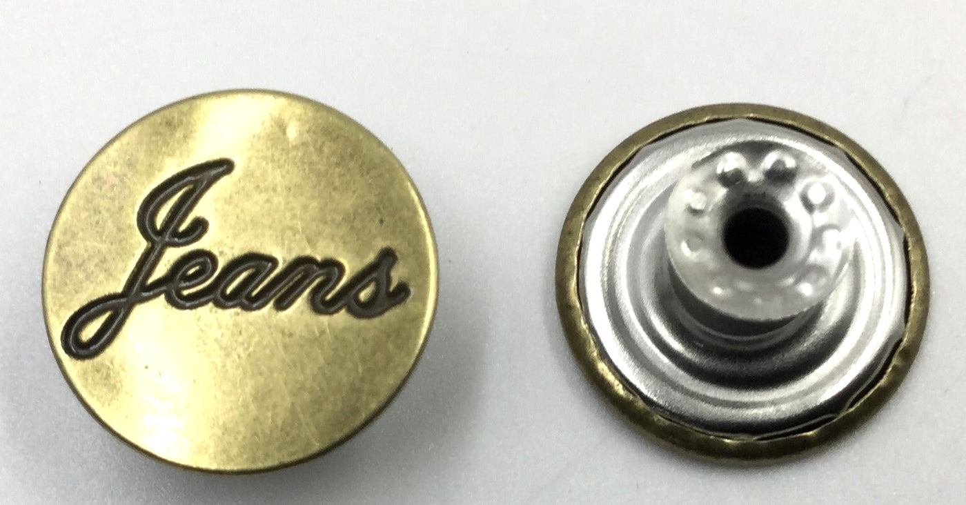 Golden Circular Jeans Buttons