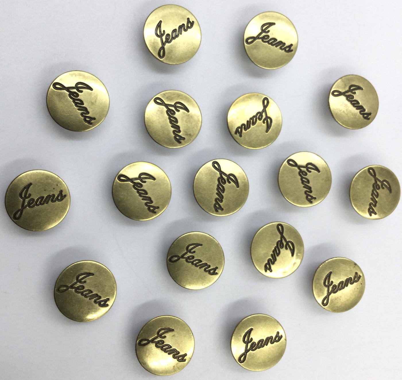 Golden Circular Jeans Buttons