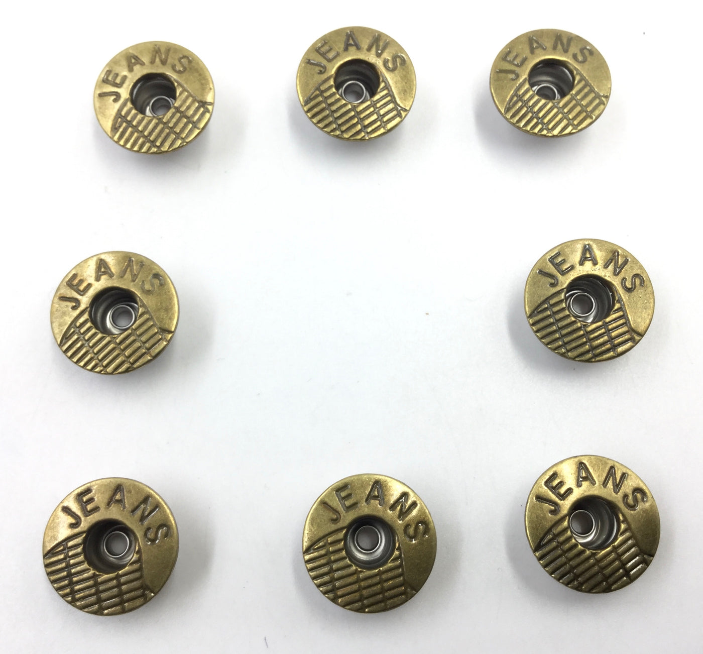 Golden Circular Jeans Buttons