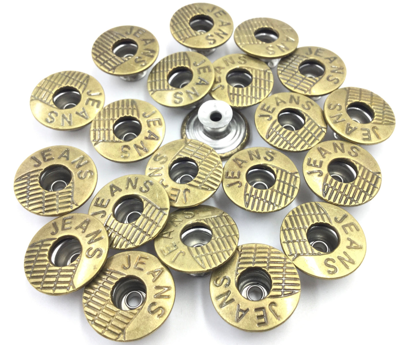 Golden Circular Jeans Buttons