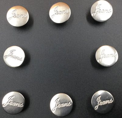 Silver Circular Nickel Jeans Buttons