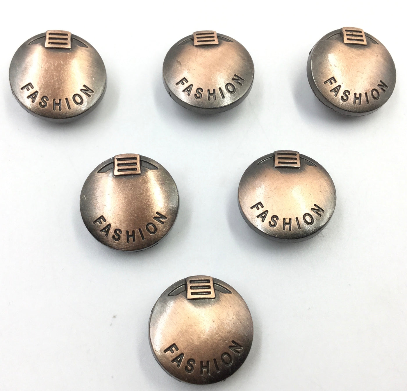 Copper Colored Circular Jeans Buttons