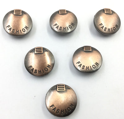 Copper Colored Circular Jeans Buttons