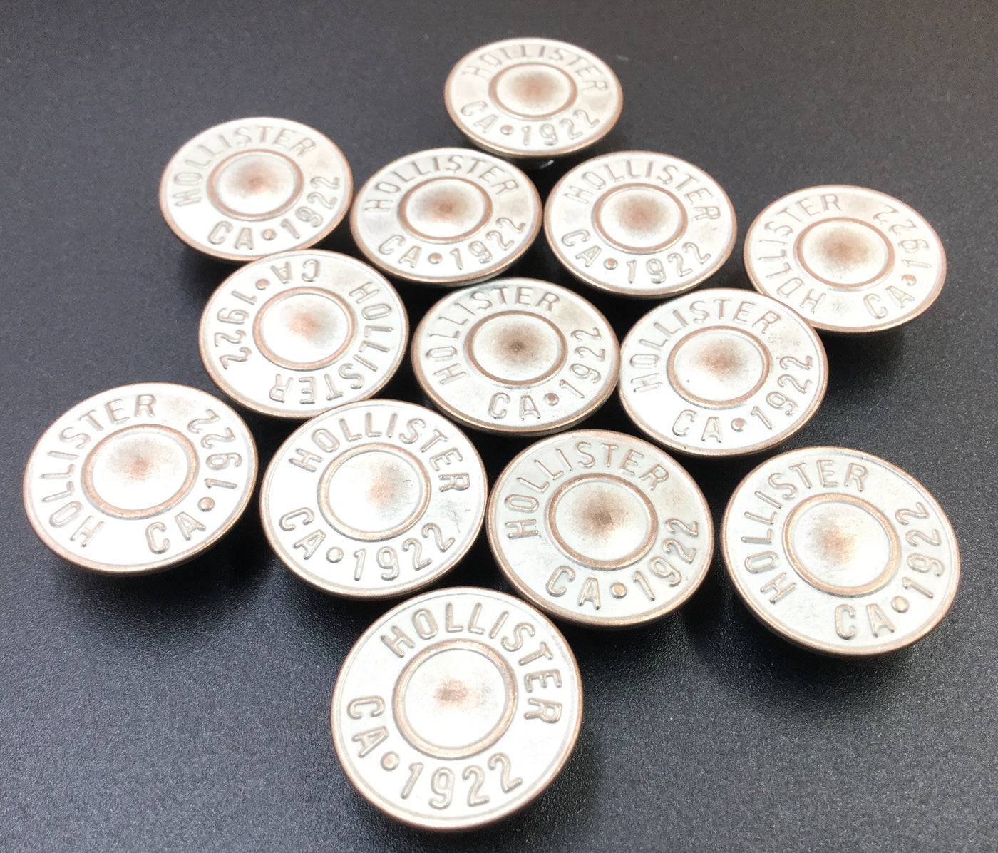 Copper Colored Circular Jeans Buttons