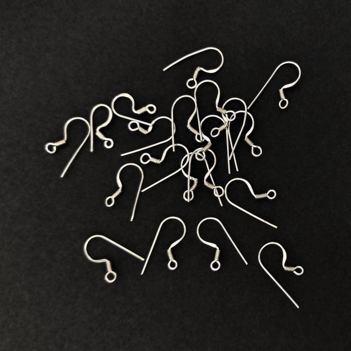 Tarnish Resistant Brass Silver Earrings Hooks -  25 x 10 mm