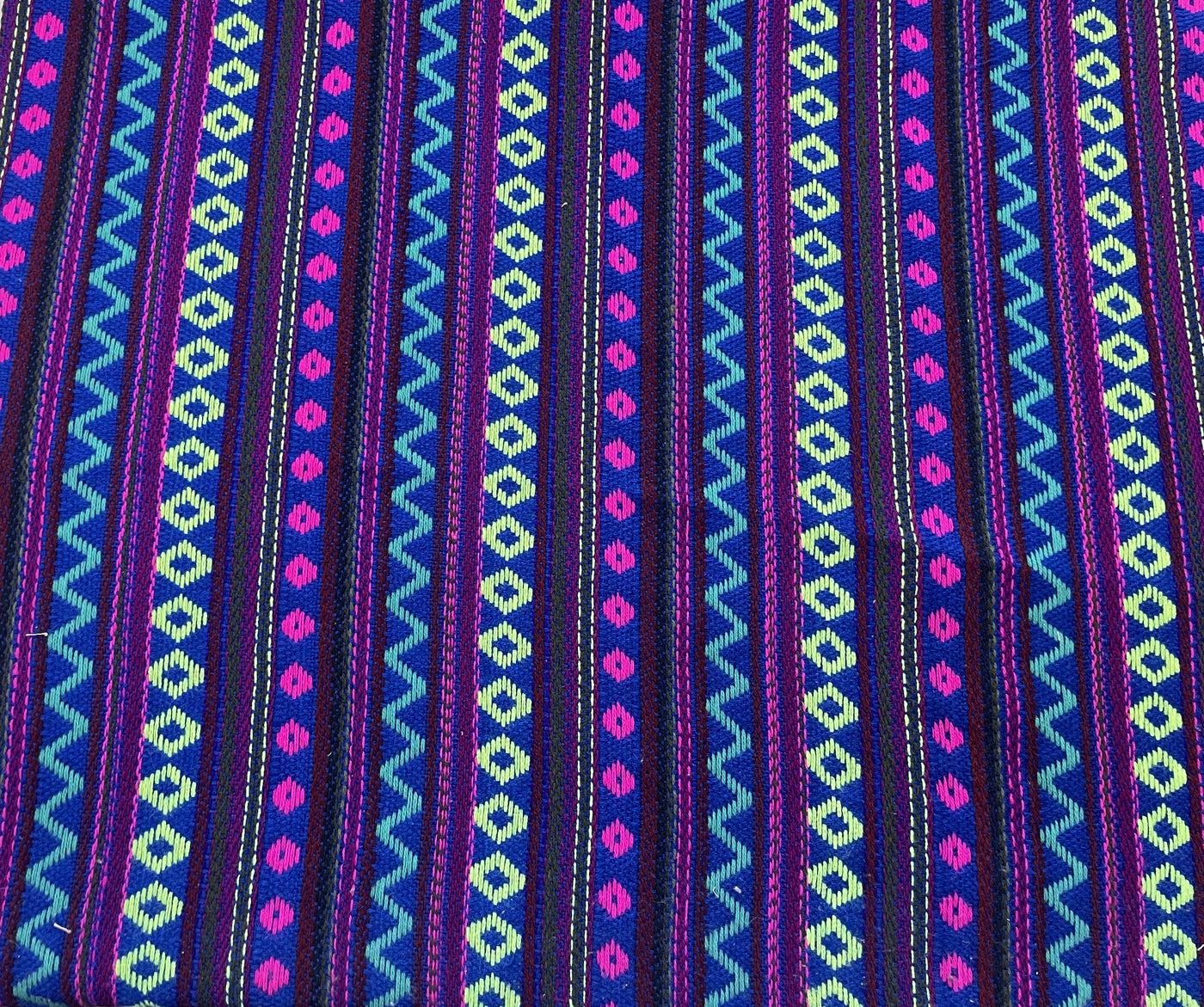 Multicolor Stripes Cotton Jacquard Fabric