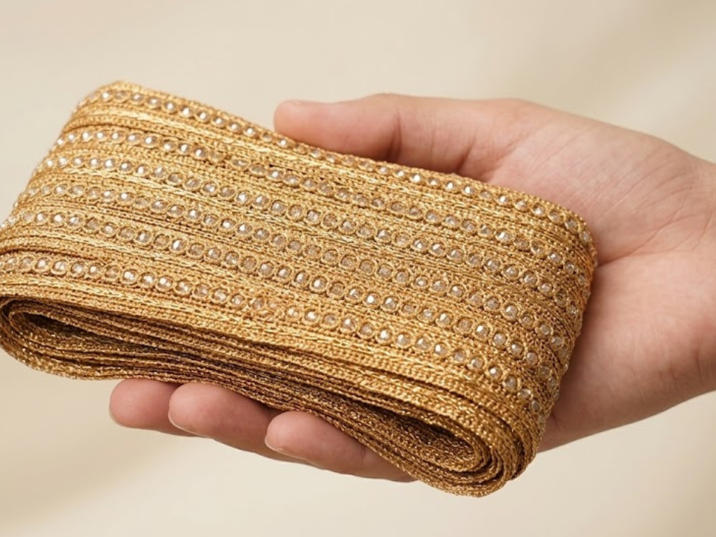Warm Gold Rhinestone Border