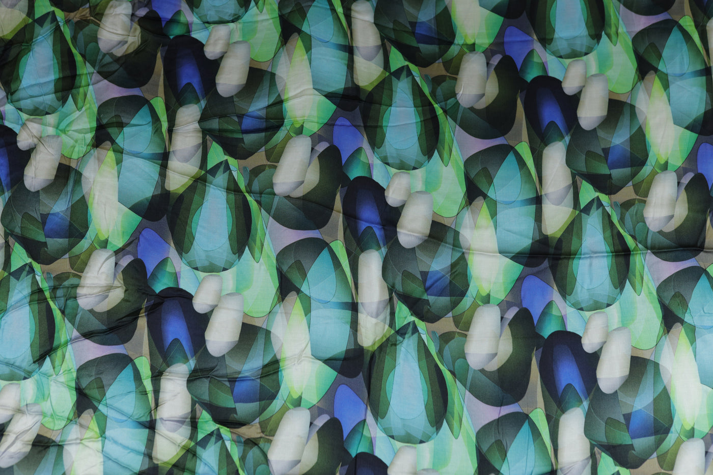 Multicolor Abstract Printed Modal Satin Fabric