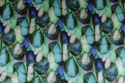 Multicolor Abstract Printed Modal Satin Fabric