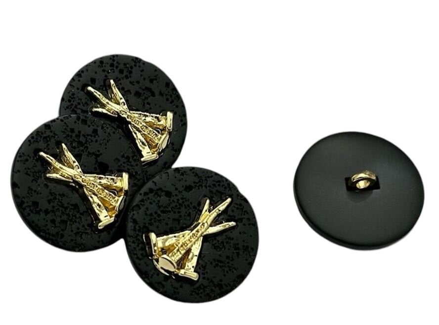 Black & Golden Circular Designer Blazer Metal Buttons