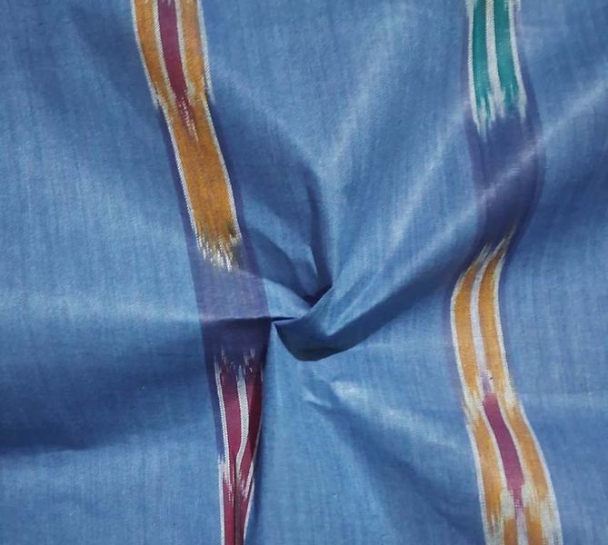 Blue Color Stripes Katki Design Cotton Fabric