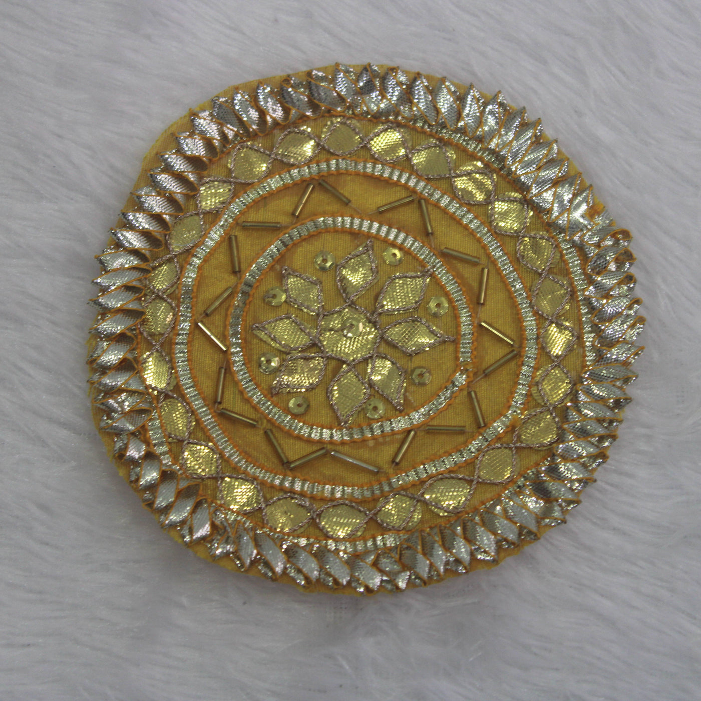 Radiant Yellow & Golden Gota Embellished Patchwork