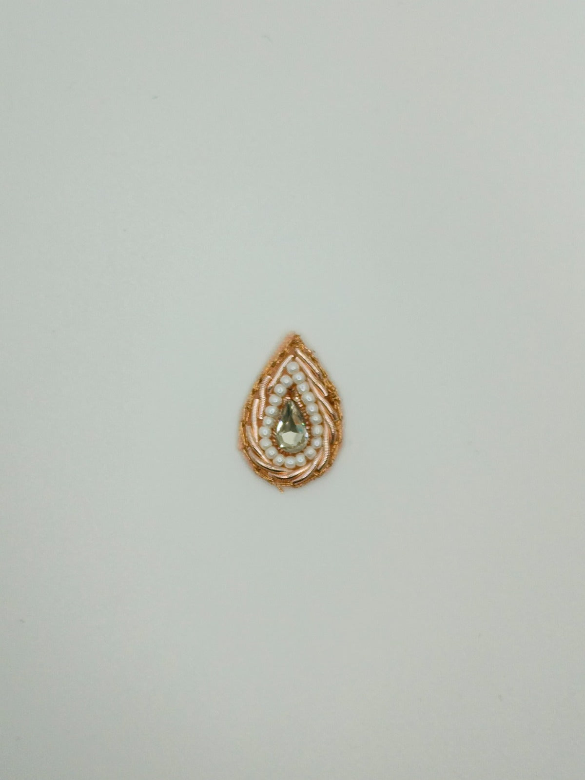 Peach & White Embellished Zardozi Stone Work Handwork Patches