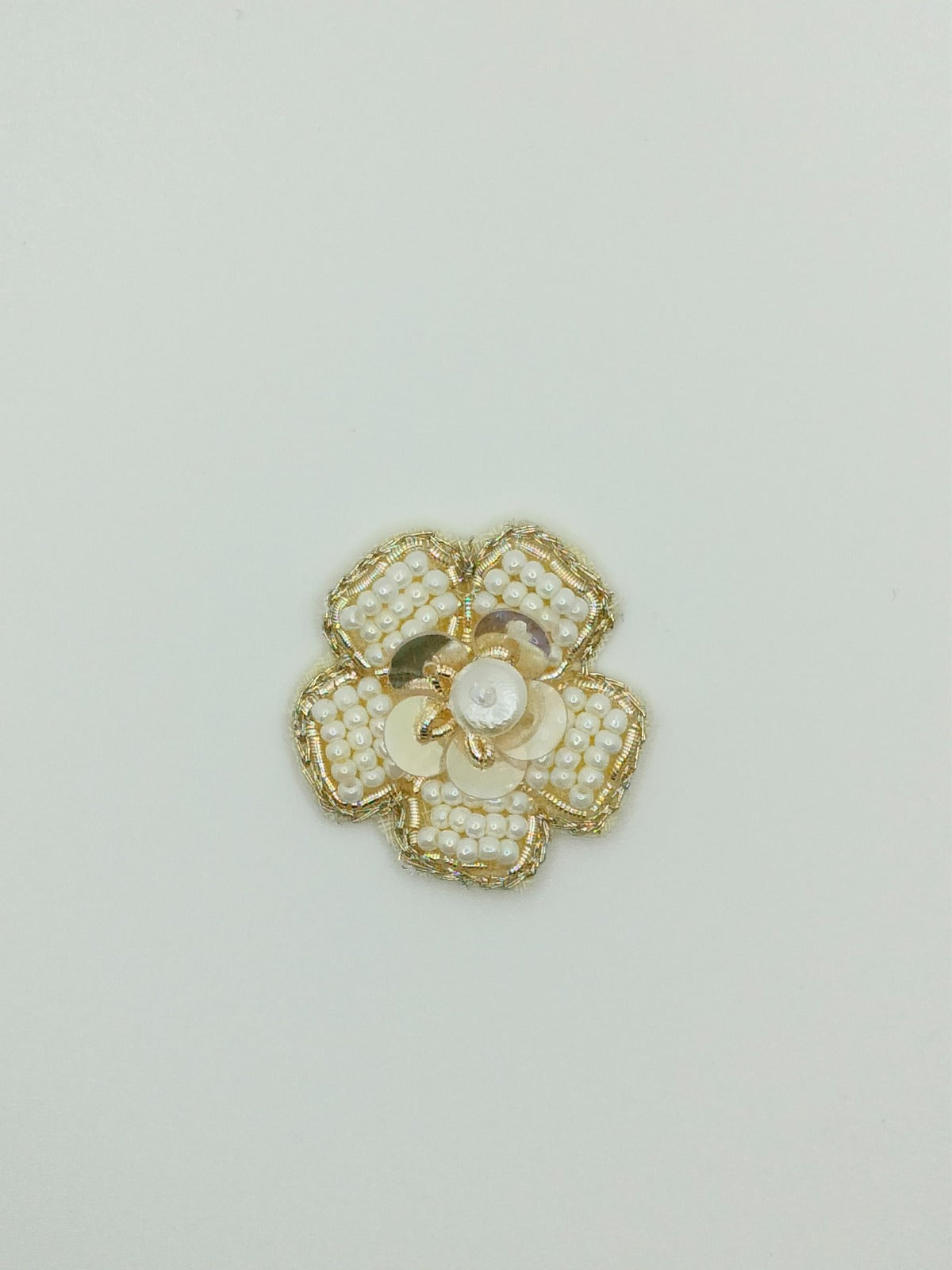 Golden & White Embellished Zardozi Stone Work Handwork Patches