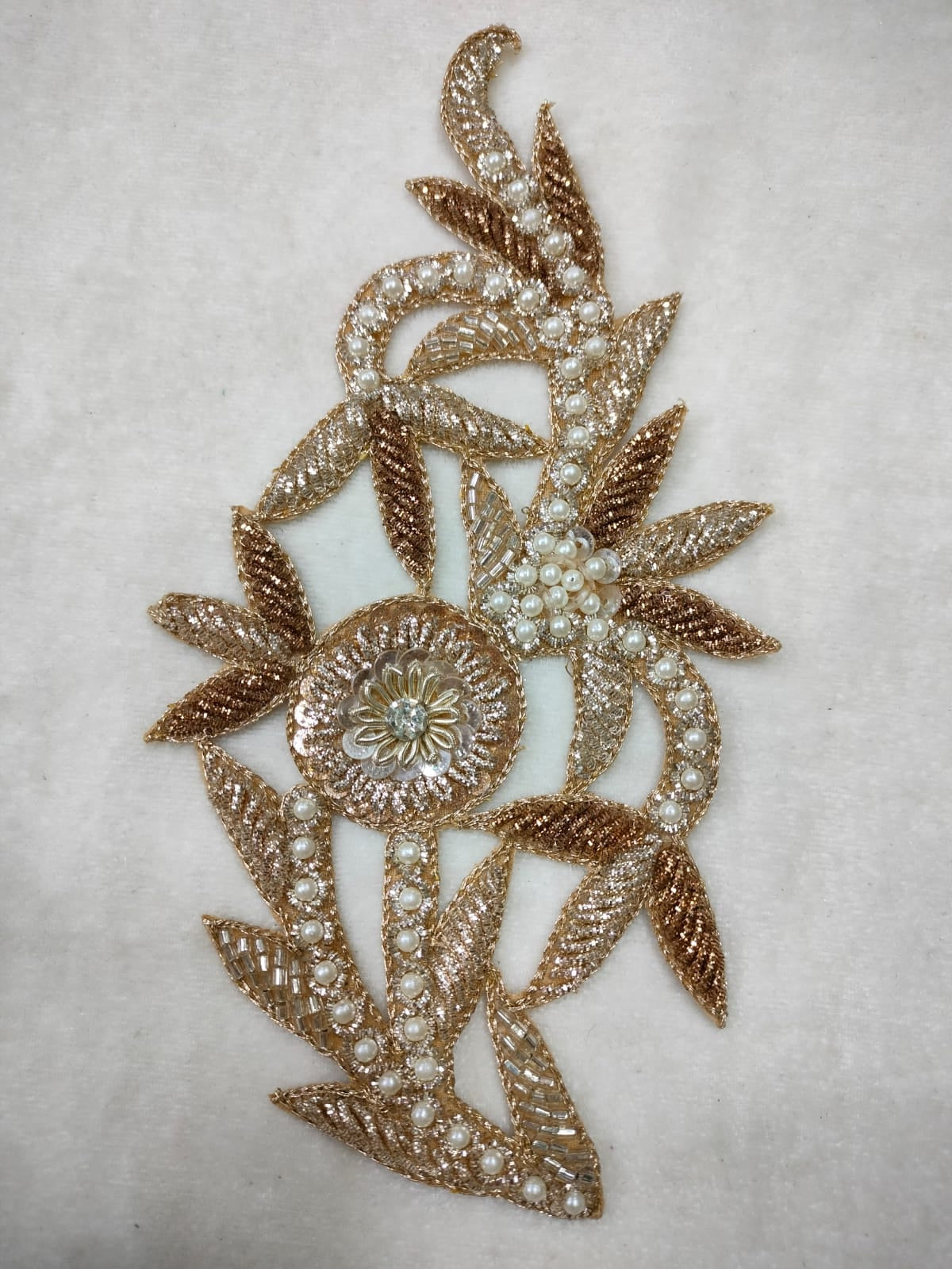 Brown & Golden Embellished Zardozi Handwork Patches