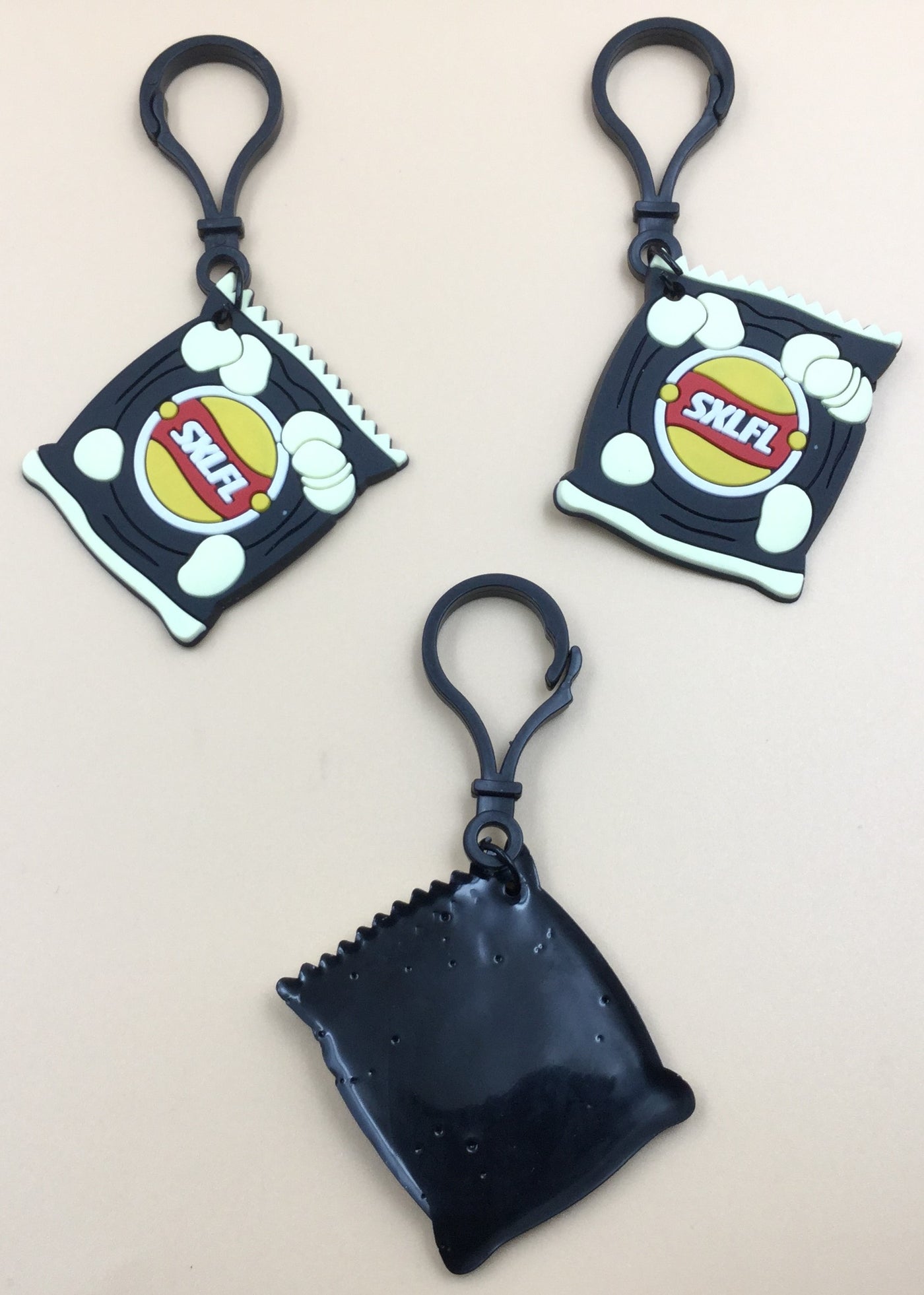 Black Chips Packet Shape Rubber Hangings