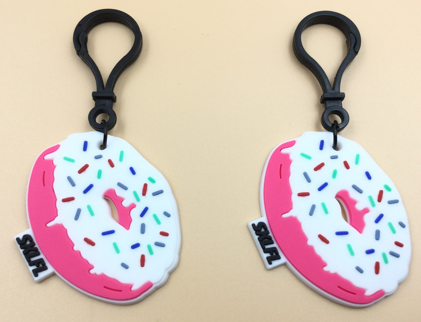 Pink & White Donuts Shape Rubber Hangings