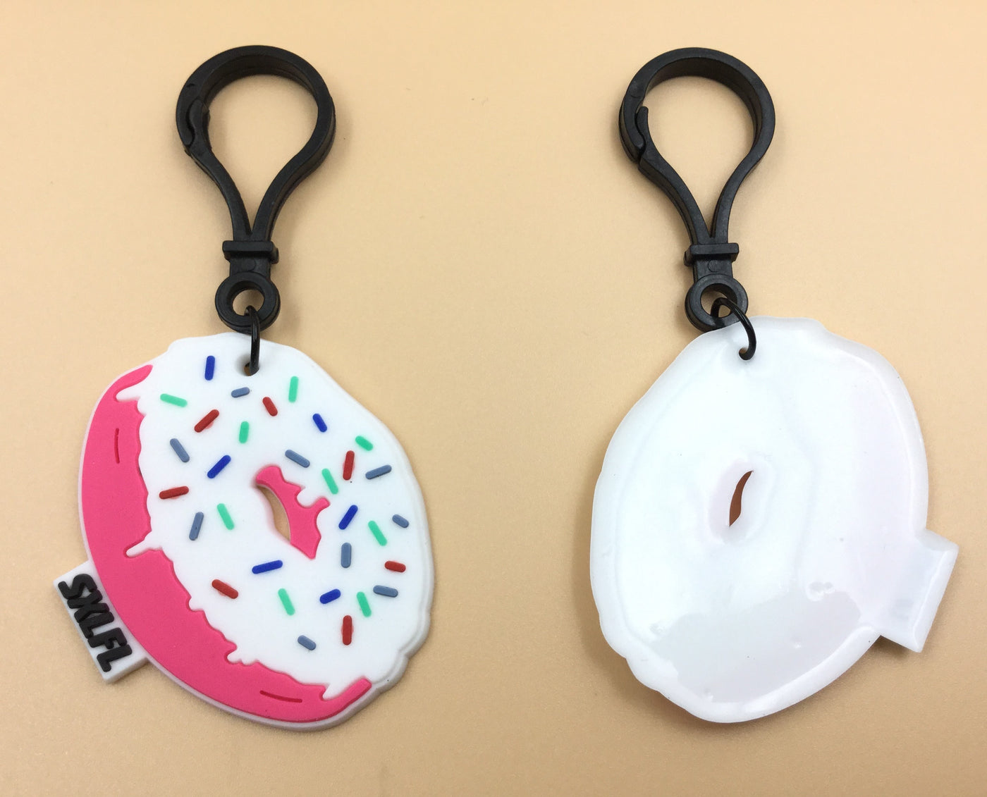 Pink & White Donuts Shape Rubber Hangings