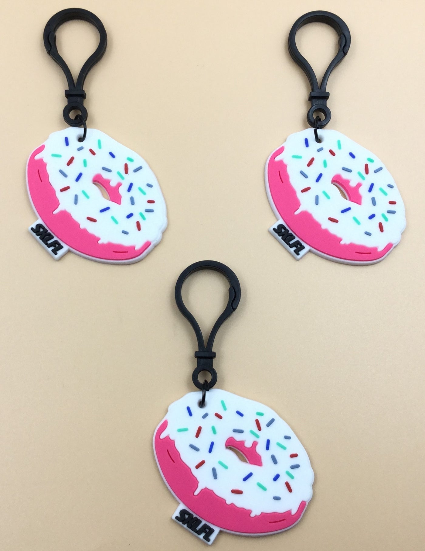 Pink & White Donuts Shape Rubber Hangings