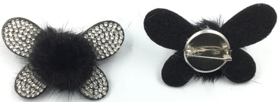 Black & Silver Butterfly Brooch