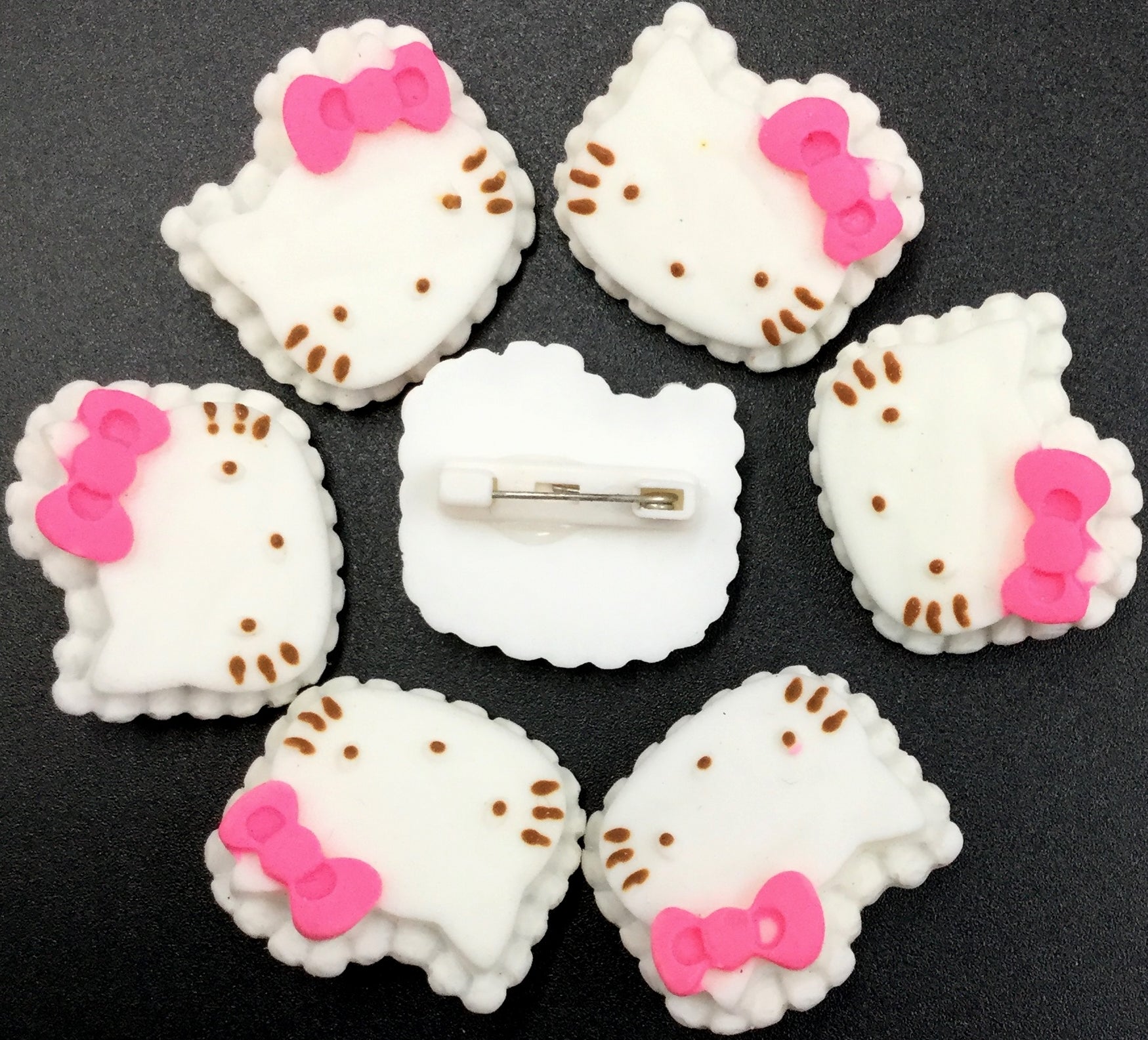 Pink White Hello Kitty Badge