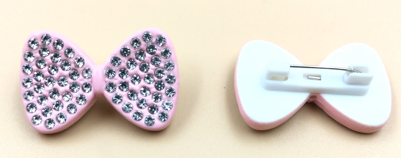 Baby Pink Plastic Clip Brooch With Stone