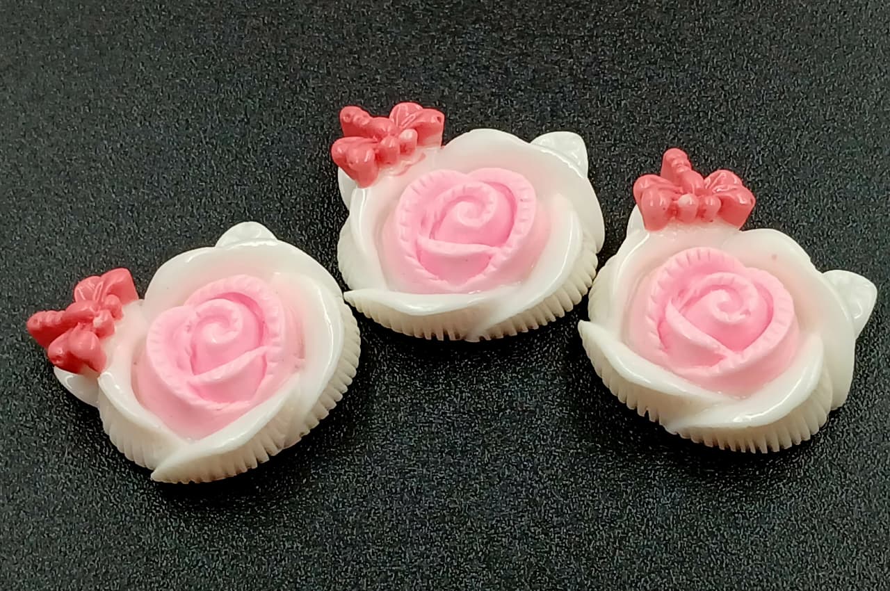 White & Baby Pink Colour Rose  Patches