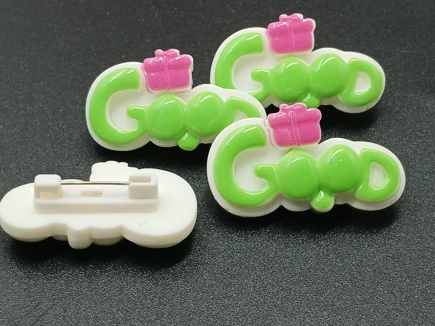 White And Green "Good Vibe" Reward Badges