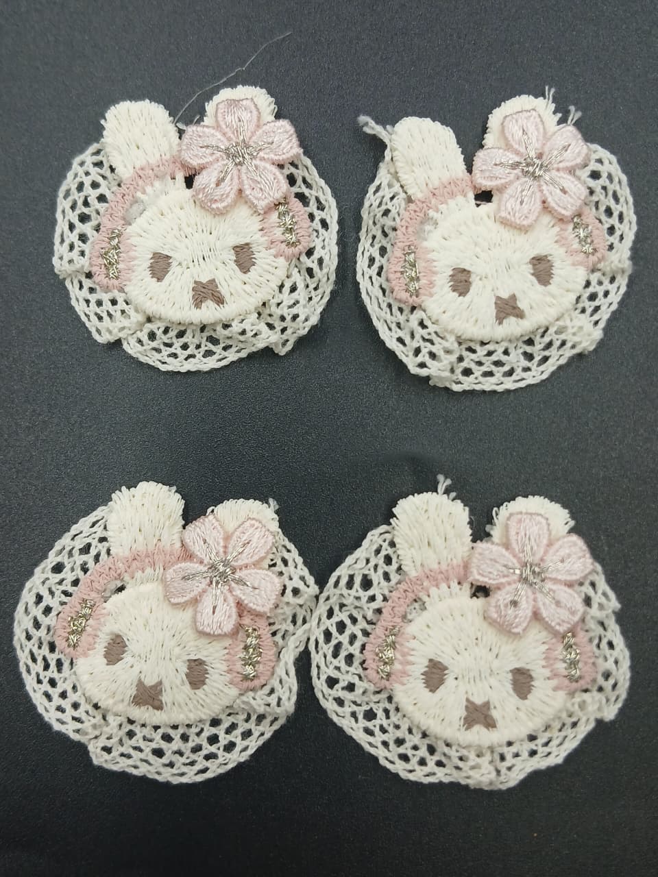 Off White And Pink Soft Round Shape Patches