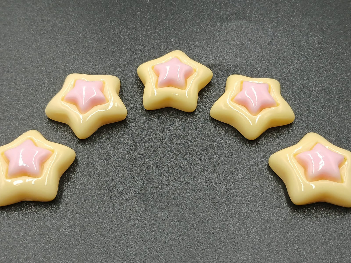 Yellow And Baby Pink Star Shape Patches