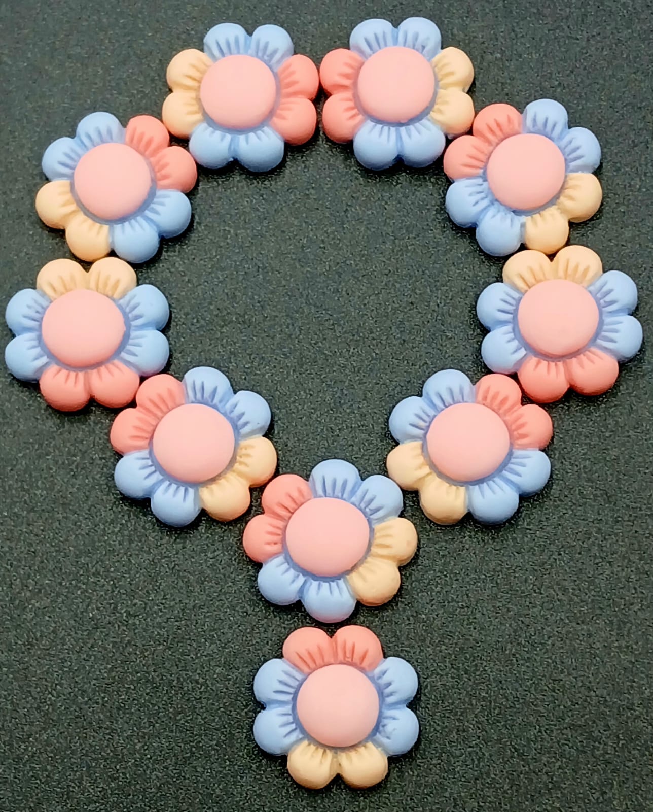 Sky & Pink Colour Flower Patches