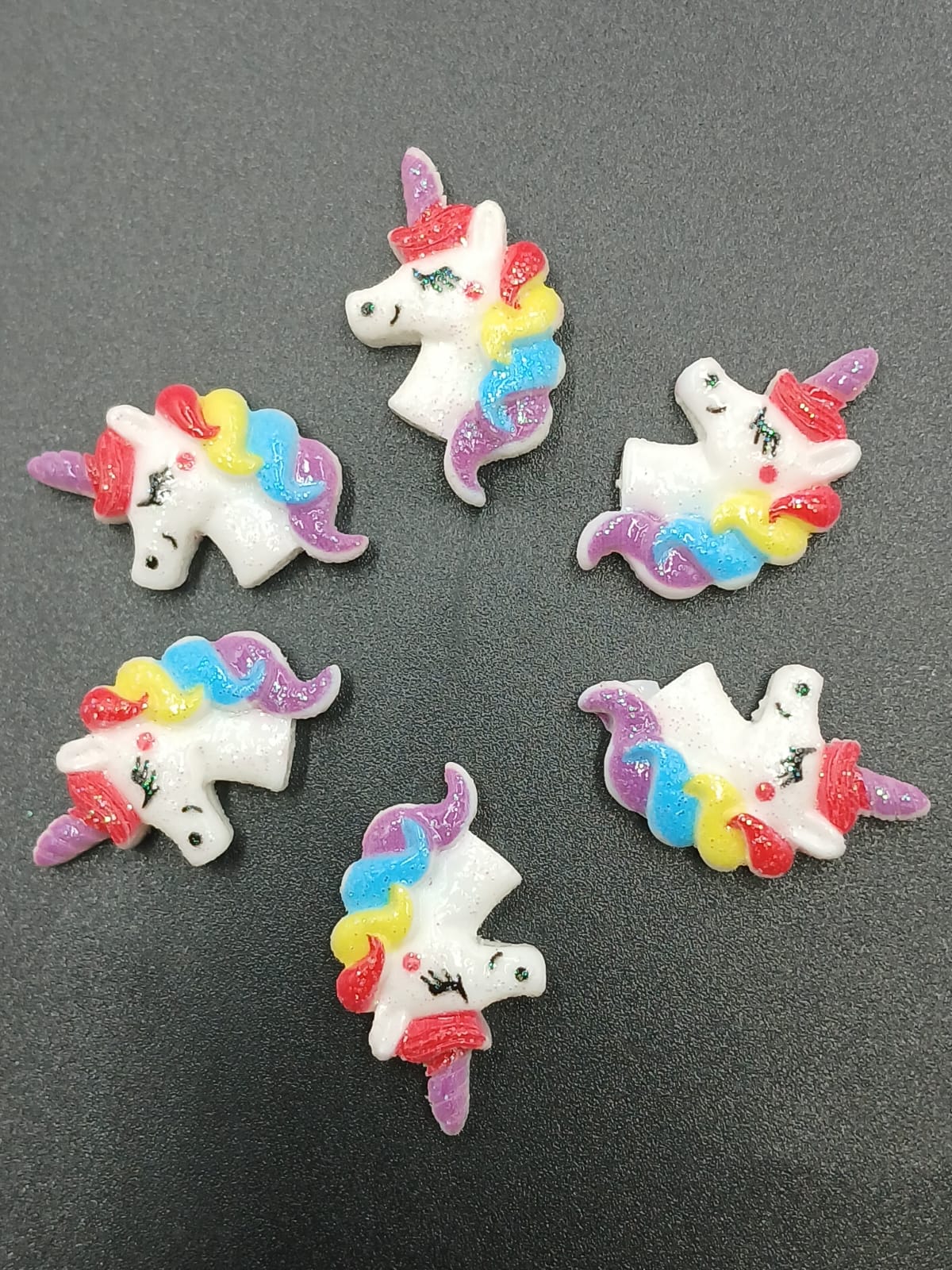 White And Multi "Unicorn" Head  Appliqués