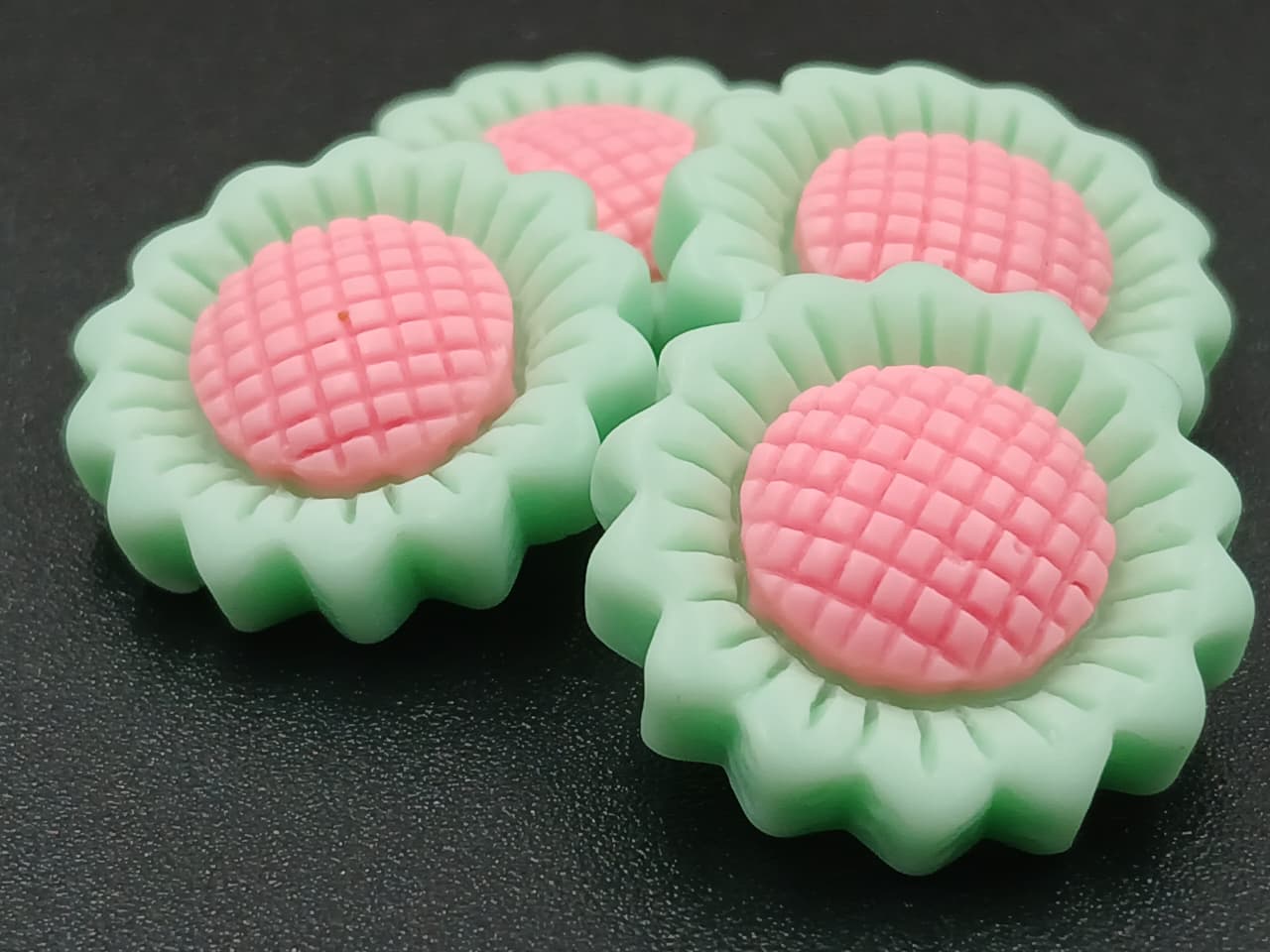 Pink With Green Flower Patches