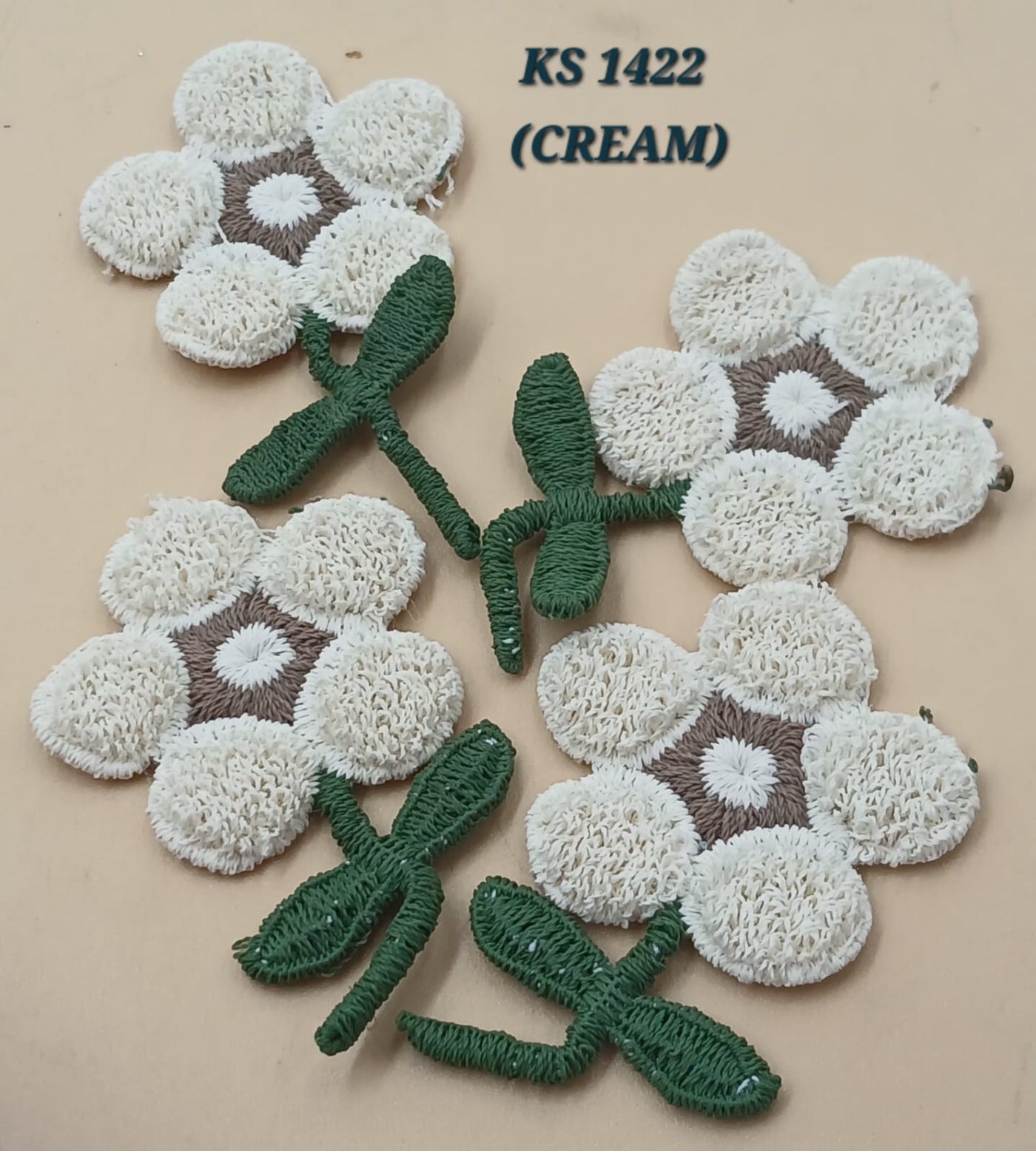 Cream Colour Soft Flower Patches