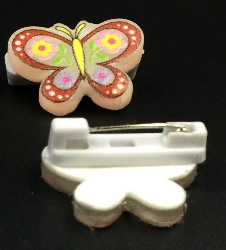 Multicolor Butterfly Badge