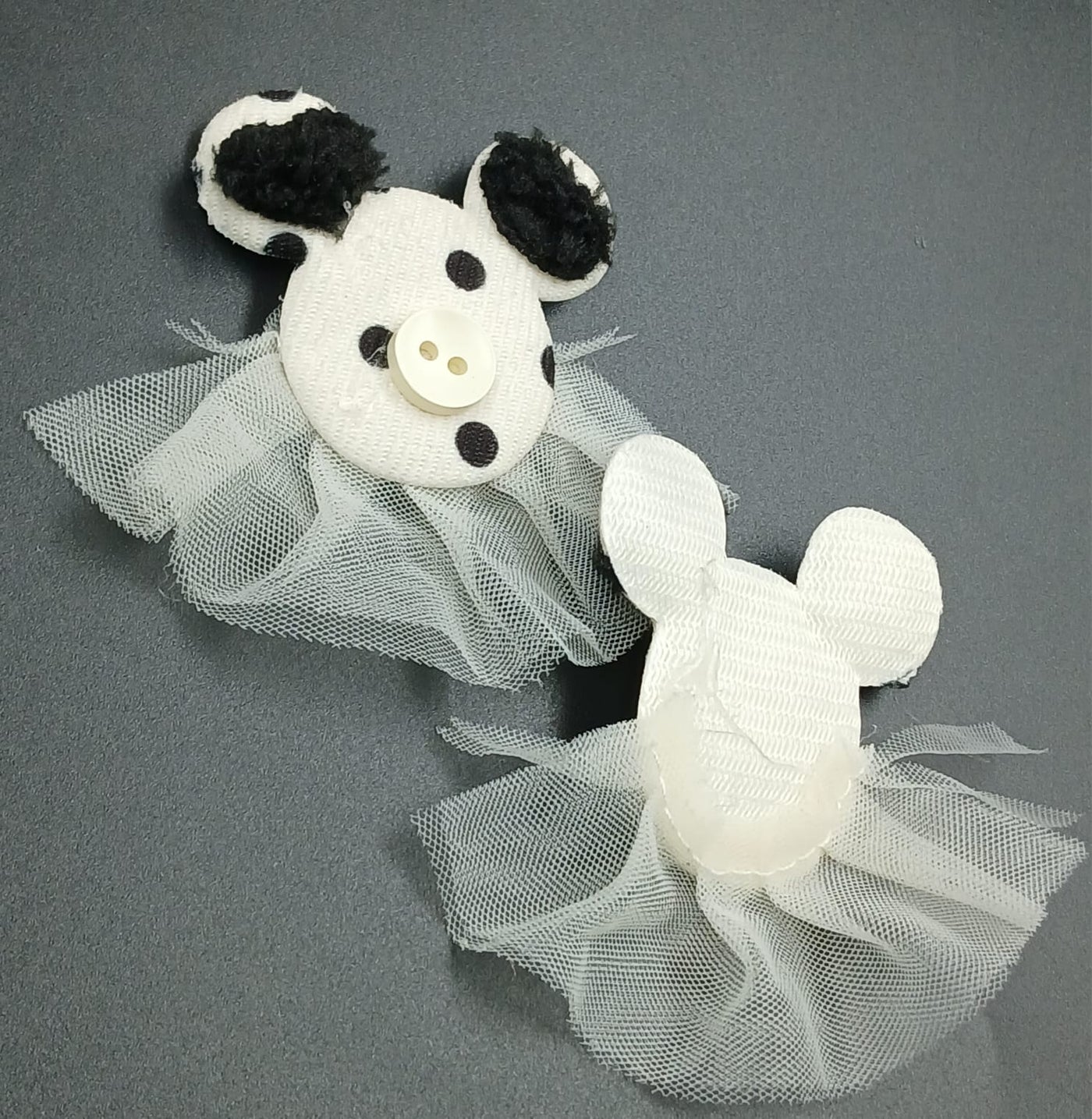 White And Black Soft Taddy Shape Patches