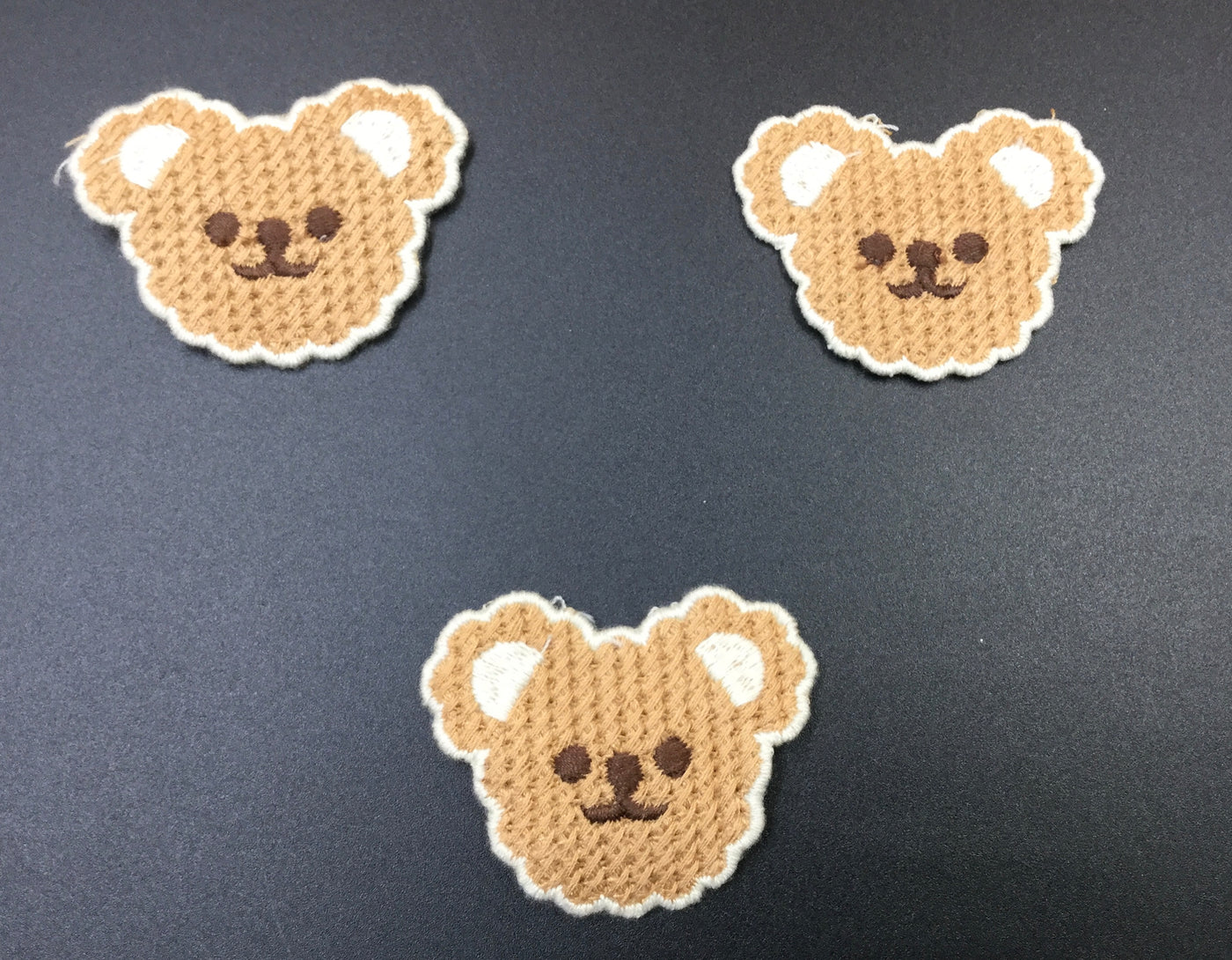 Brown & White Yarn Bear Patches