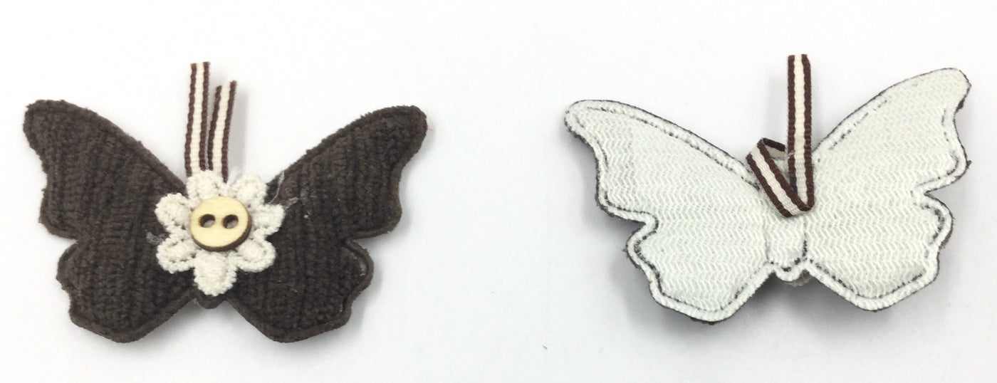 Cofffee Brown & White Soft Butterfly Patches