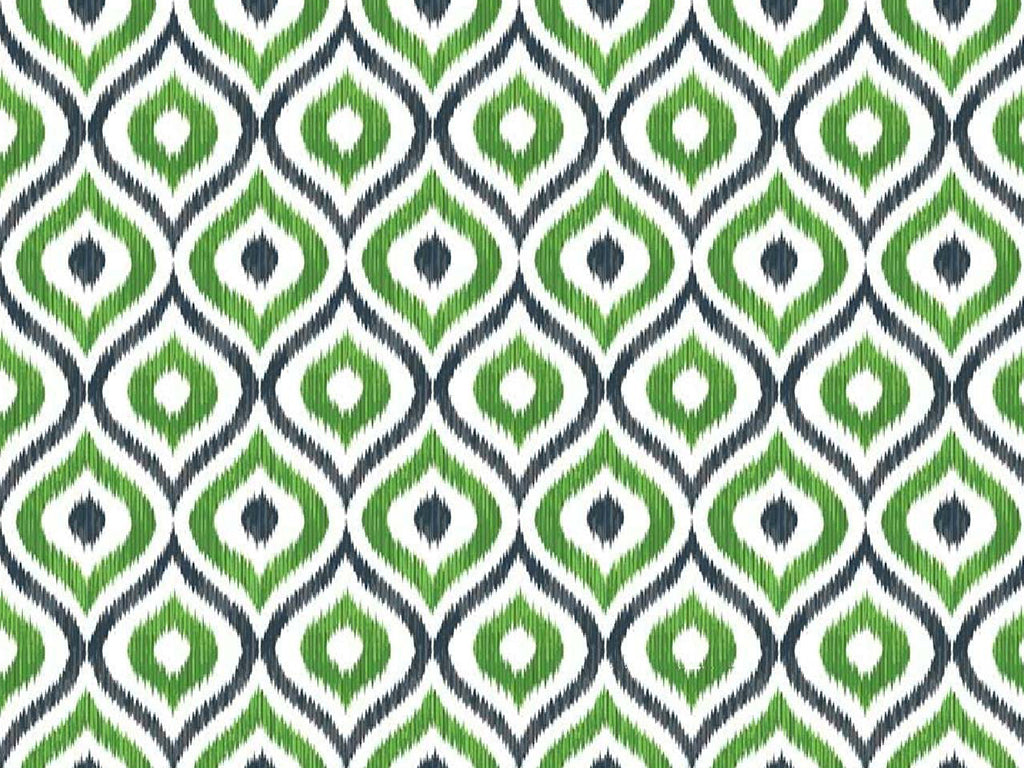 Green Geometric Digital Printed Cotton Linen Fabric (Wholesale)