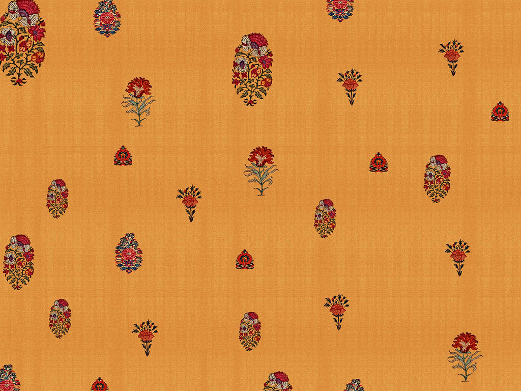 Yellow Floral Digital Printed Cotton Linen Fabric (Wholesale)