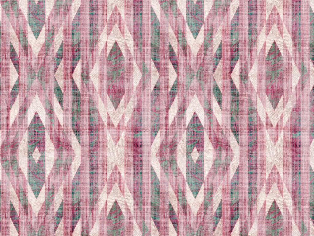 Pink Abstract Digital Printed Cotton Linen Fabric (Wholesale)