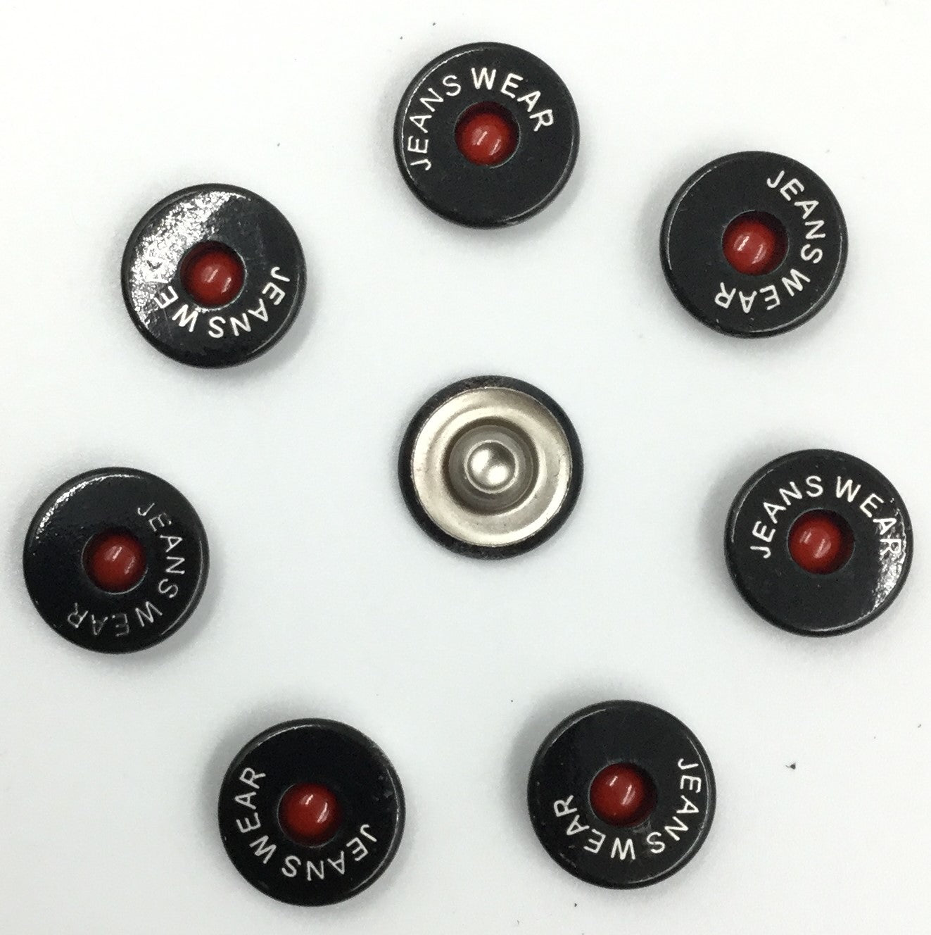 Black & Silver Circular Nickle Button