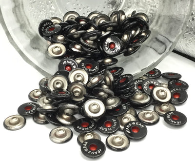 Black & Silver Circular Nickle Button